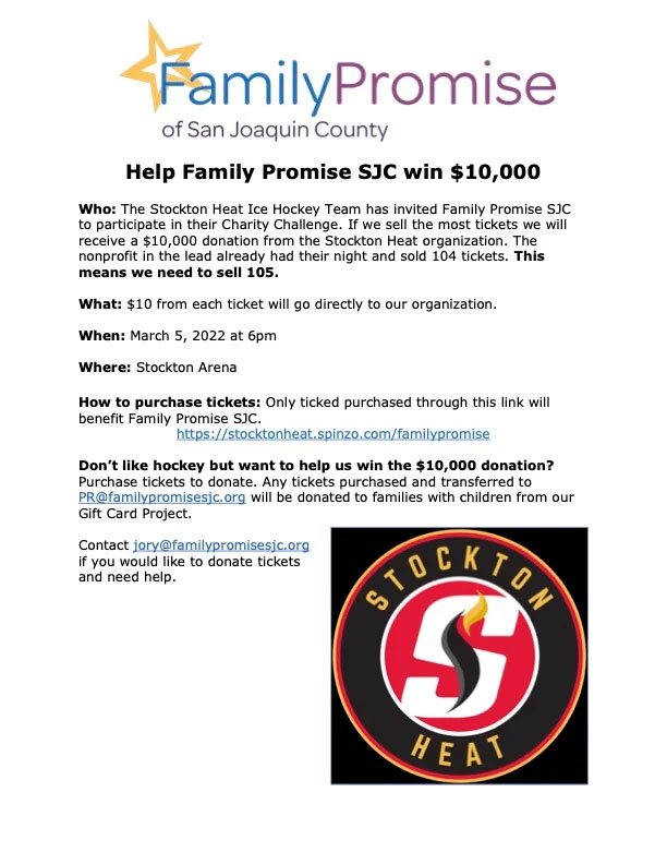 Help Family Promise SJC win a $10,000 donation!